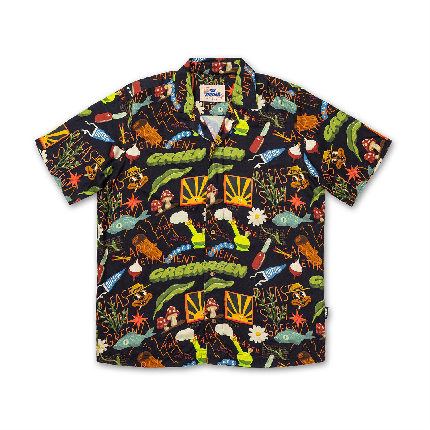 The Dudes Treasure Trail Black Hawaiian Shirt - Multicolor S The Dudes Treasure Trail Black Hawaiian Shirt - Multicolor XXXL