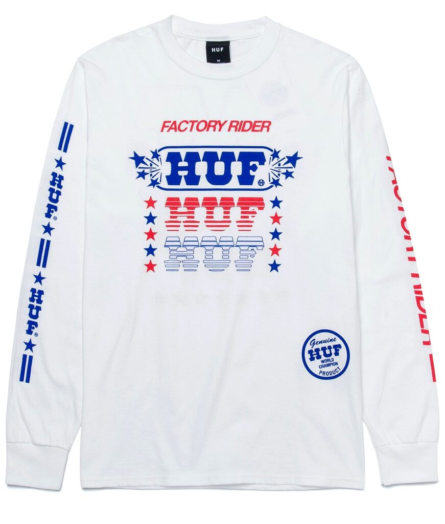 HUF Factory Rider Longsleeve - white S HUF Factory Rider Longsleeve - white XXL