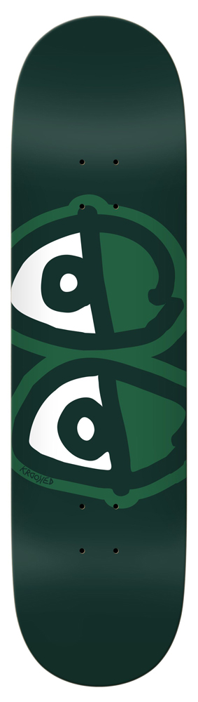 Krooked Skateboard Deck Team Eyes (Green) 8,25 Easy Rider