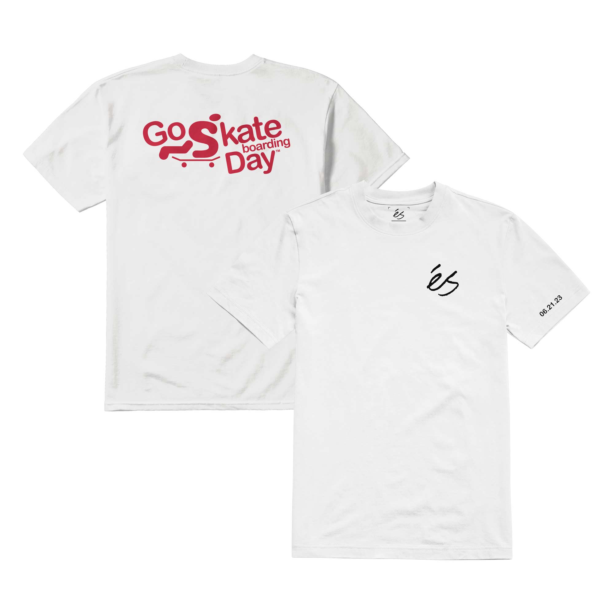 eS SKB T-Shirt GO SKATE blanc