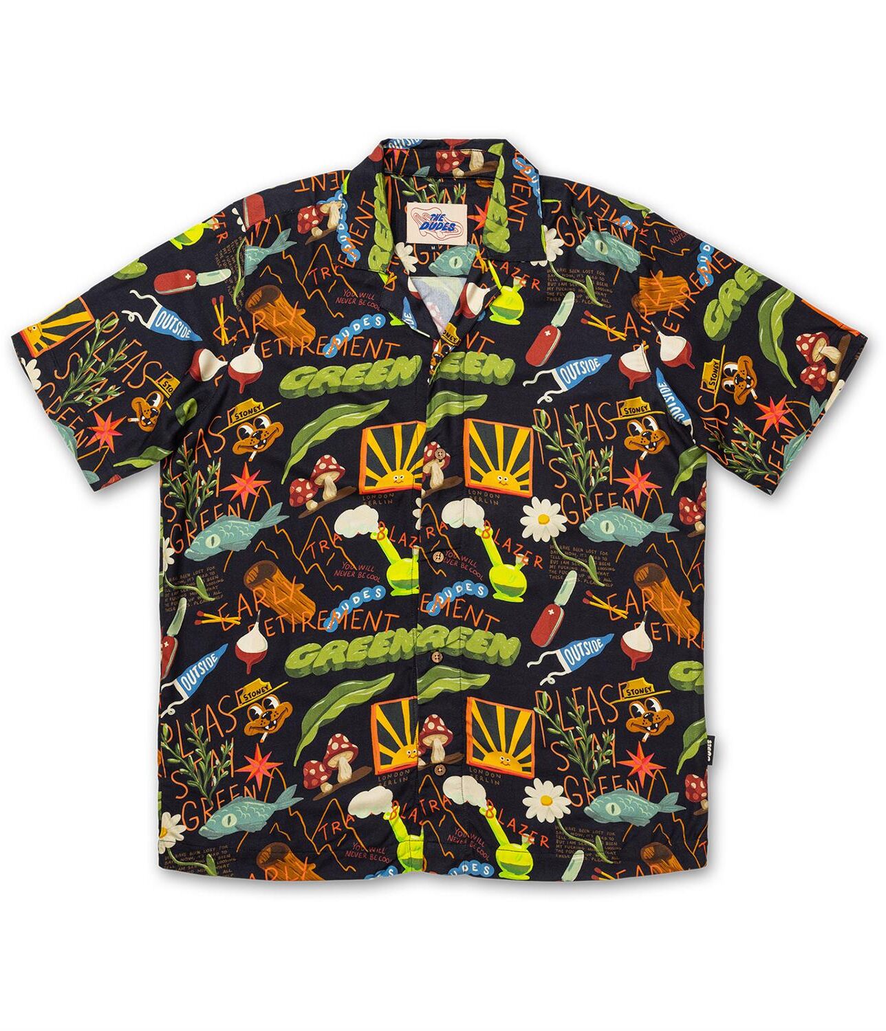 The Dudes Treasure Trail Black Hawaiian Shirt - Multicolor XXXL