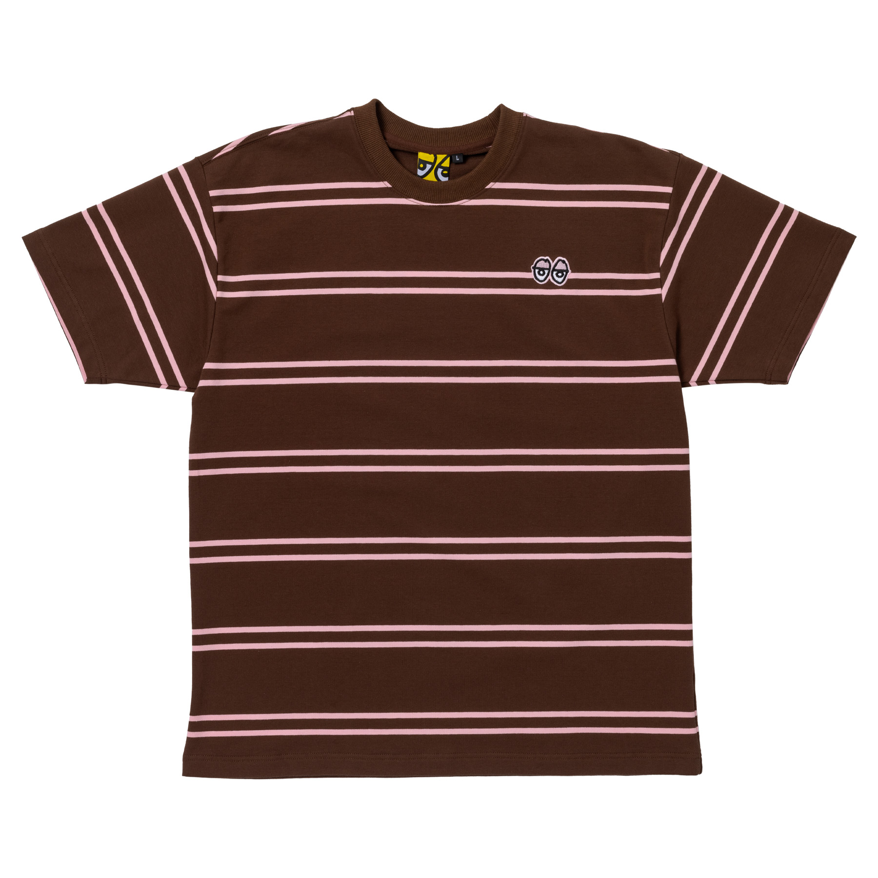 Krooked T-Shirt Eyes EMB Stripe Brown Krooked T-Shirt Eyes EMB Stripe Brown