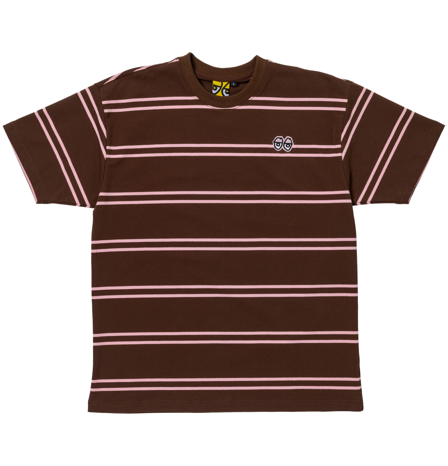 Krooked T-Shirt Eyes EMB Stripe Brown S Krooked T-Shirt Eyes EMB Stripe Brown XXL