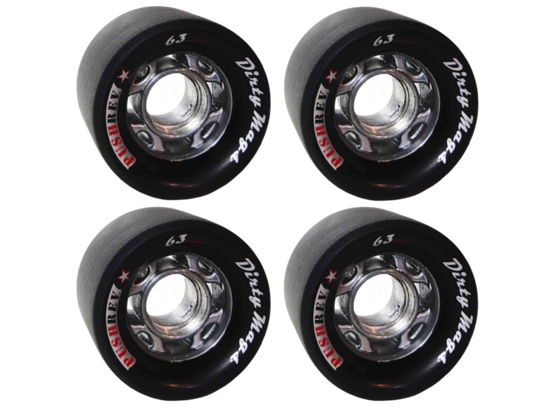 PUSHREV Dirty Mags Longboard Wheels 63mm 80A Black