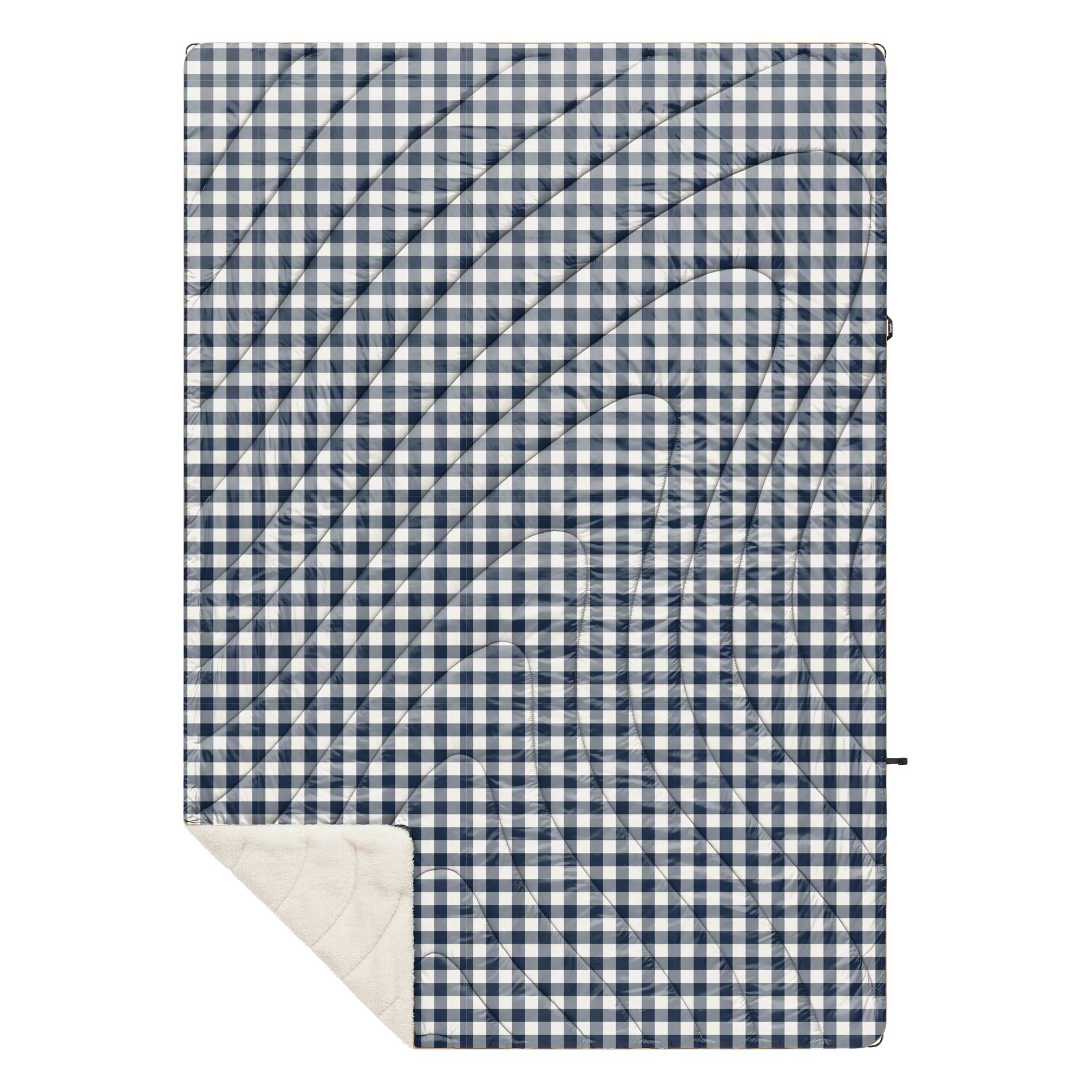 RUMPL Blanket SHERPA PUFFY PRINTED / 1 PERS, navy gingham RUMPL Blanket SHERPA PUFFY PRINTED / 1 PERS, navy gingham
