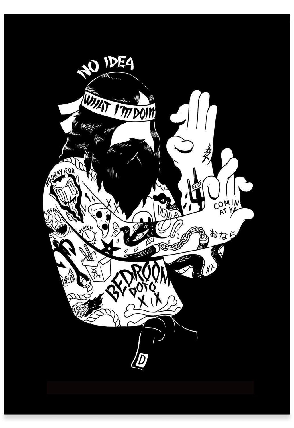 The Dudes Ninjass Unlimited Print - black
