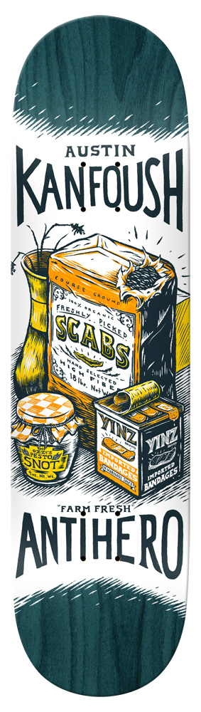 Deck Anti Hero Kanfoush Farm Fresh 8,38 Deck Anti Hero Kanfoush Farm Fresh 8,38