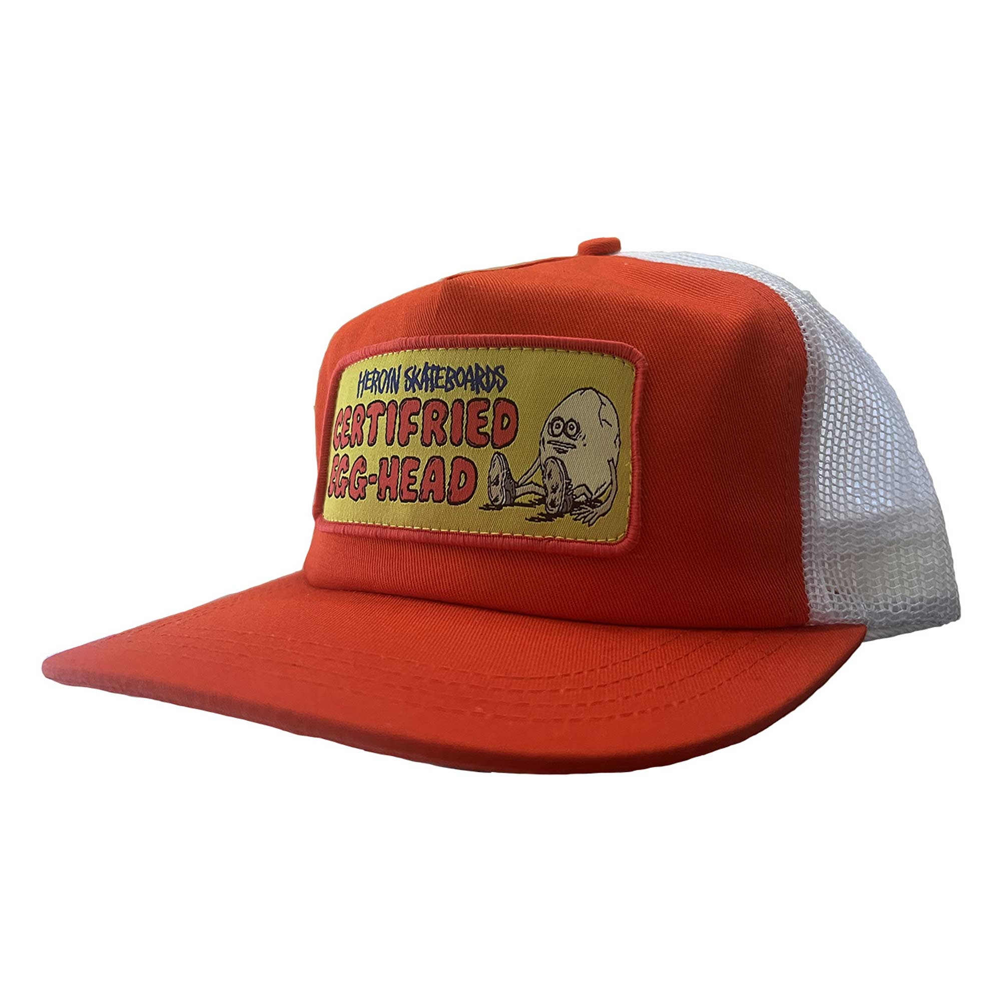 HEROIN Cap CERTIFRIED Trucker Hat, orange