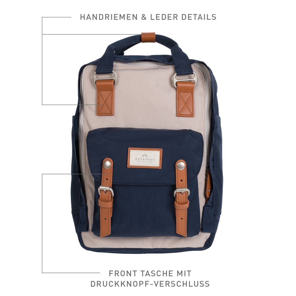 Doughnut Macaroon Rucksack - ivory x navy