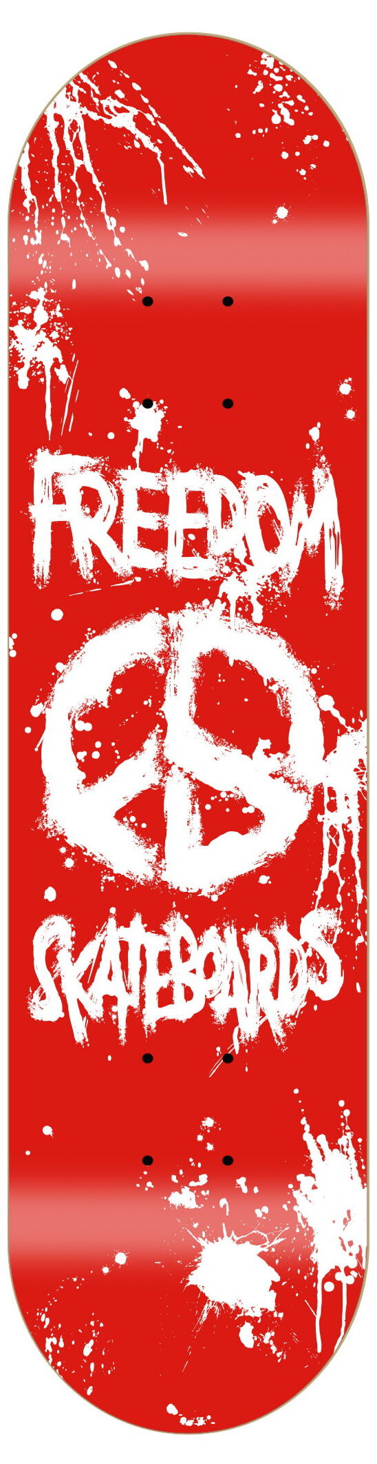 Freedom Peace Paint Red Skateboard Deck