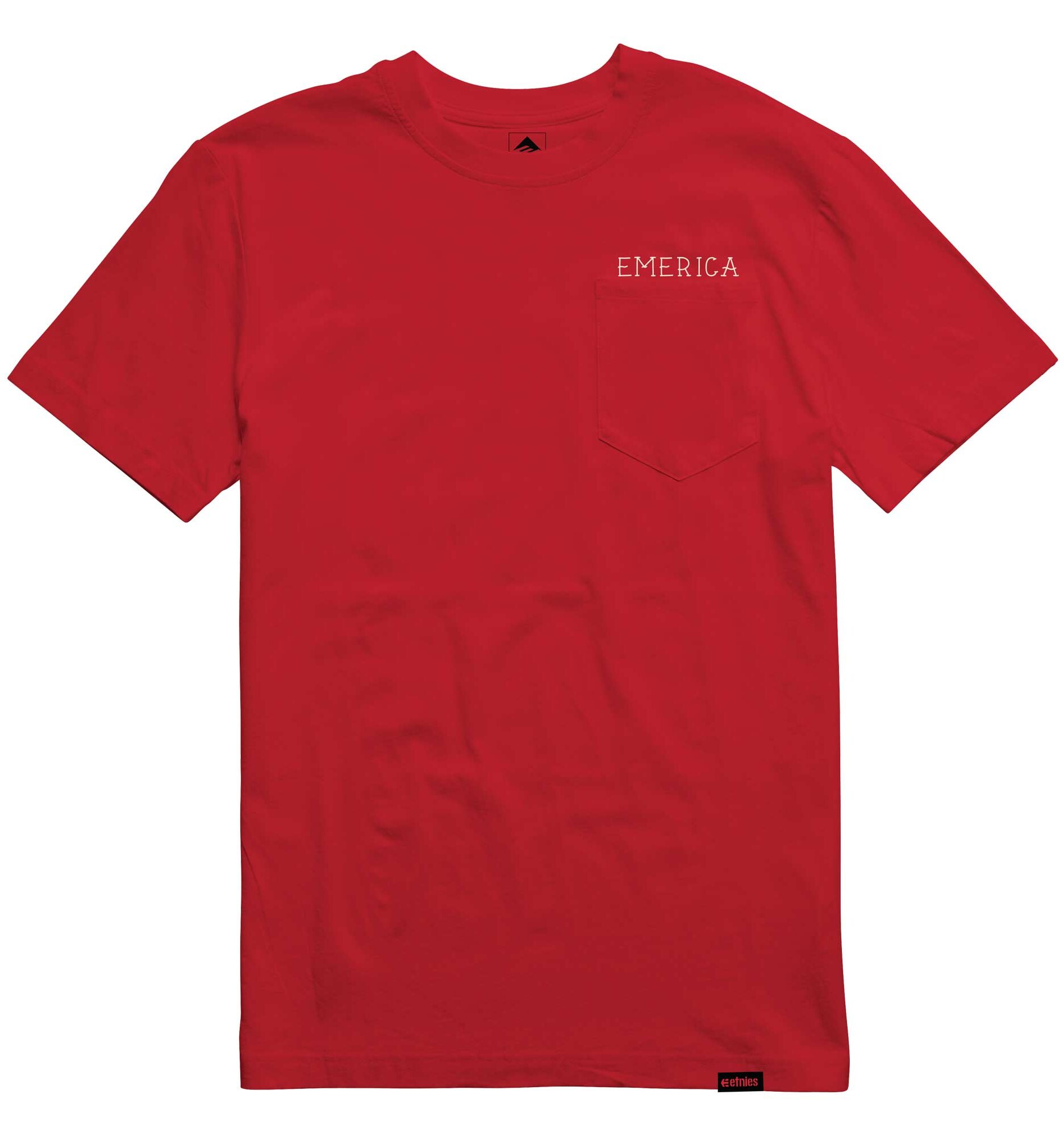 EMERICA T-Shirt LOVE TRIANGLE POCKET red EMERICA T-Shirt LOVE TRIANGLE POCKET, red XL