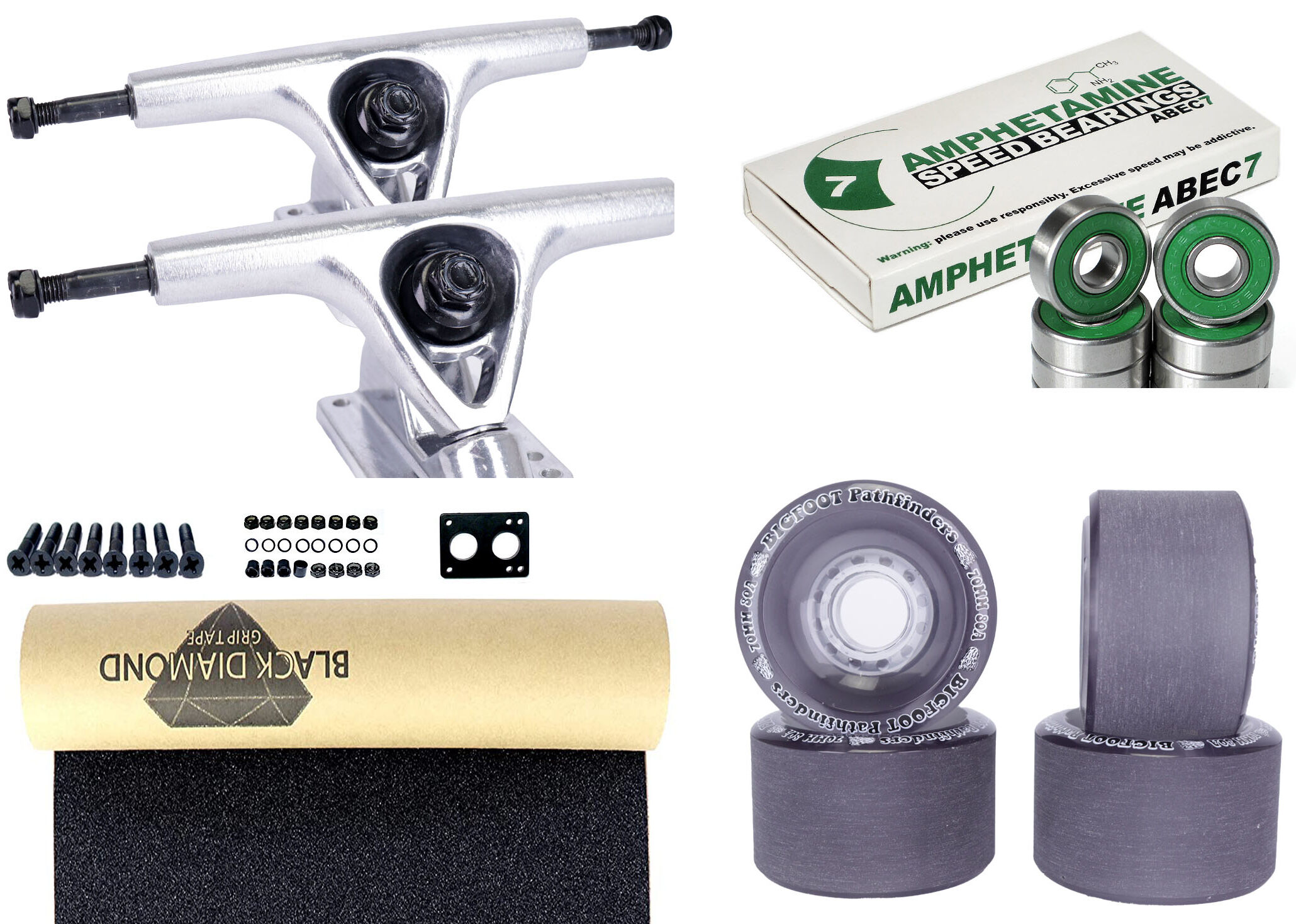 Impact Longboard Achsen Set 150mm Silver / Pathfinders Black Impact Longboard Achsen Set 150mm Silver / Pathfinders Black