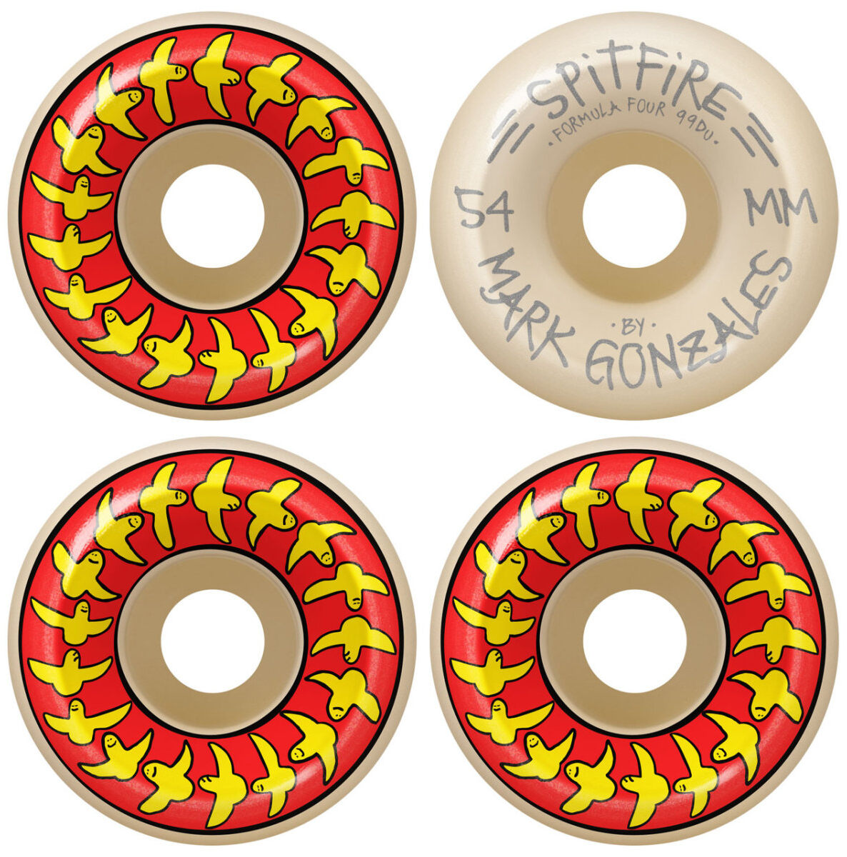 Spitfire Skateboard Rollen F4 Gonz Birds Conical Full 99A 54mm Spitfire Skateboard Rollen F4 Gonz Birds Conical Full 99A 54mm