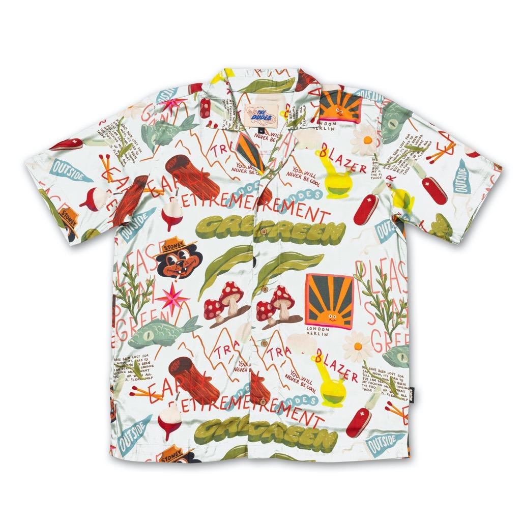 The Dudes Treasure Trail White Hawaiian Shirt - Multicolor The Dudes Treasure Trail White Hawaiian Shirt - Multicolor XXXL