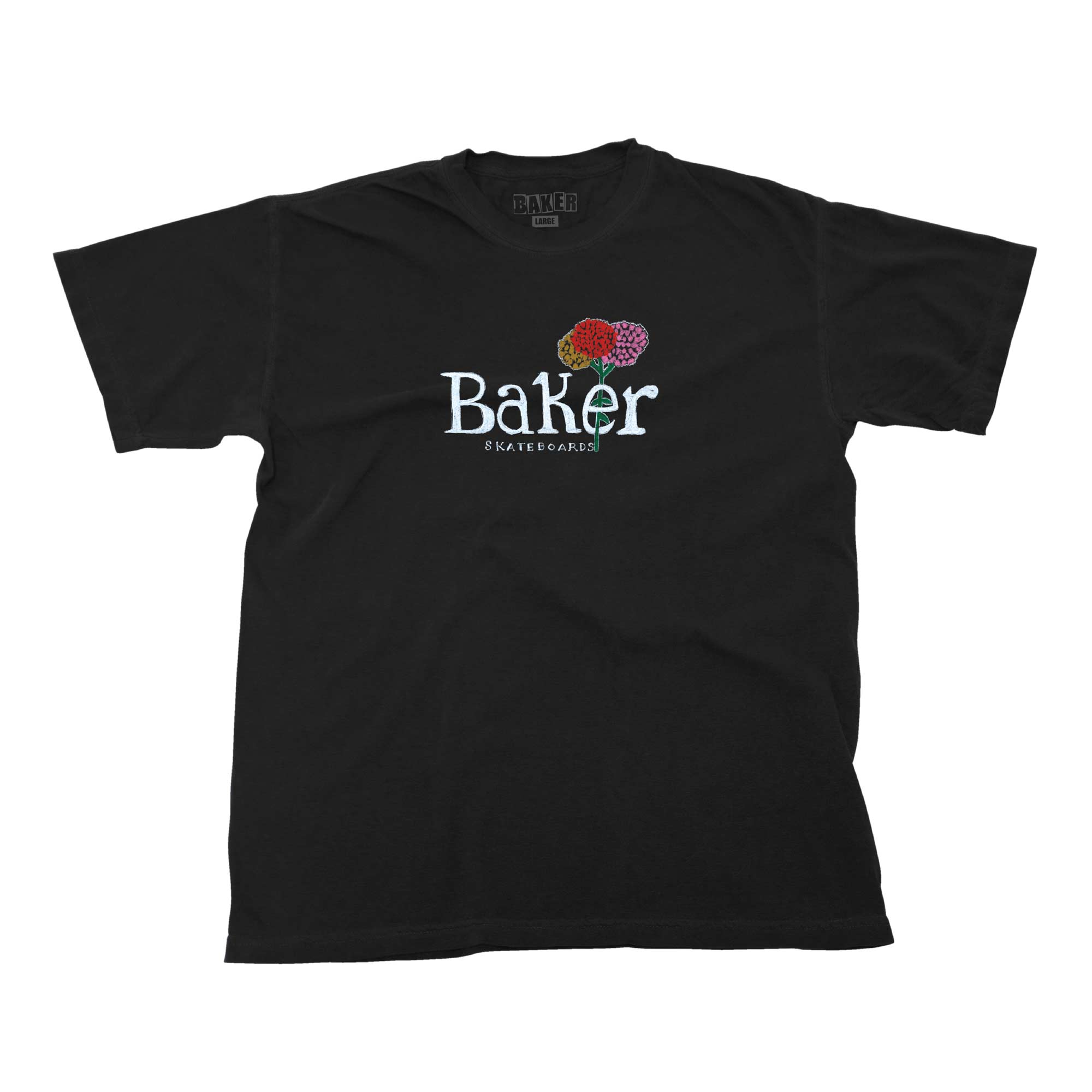 BAKER T-Shirt FLEURS, black wash M