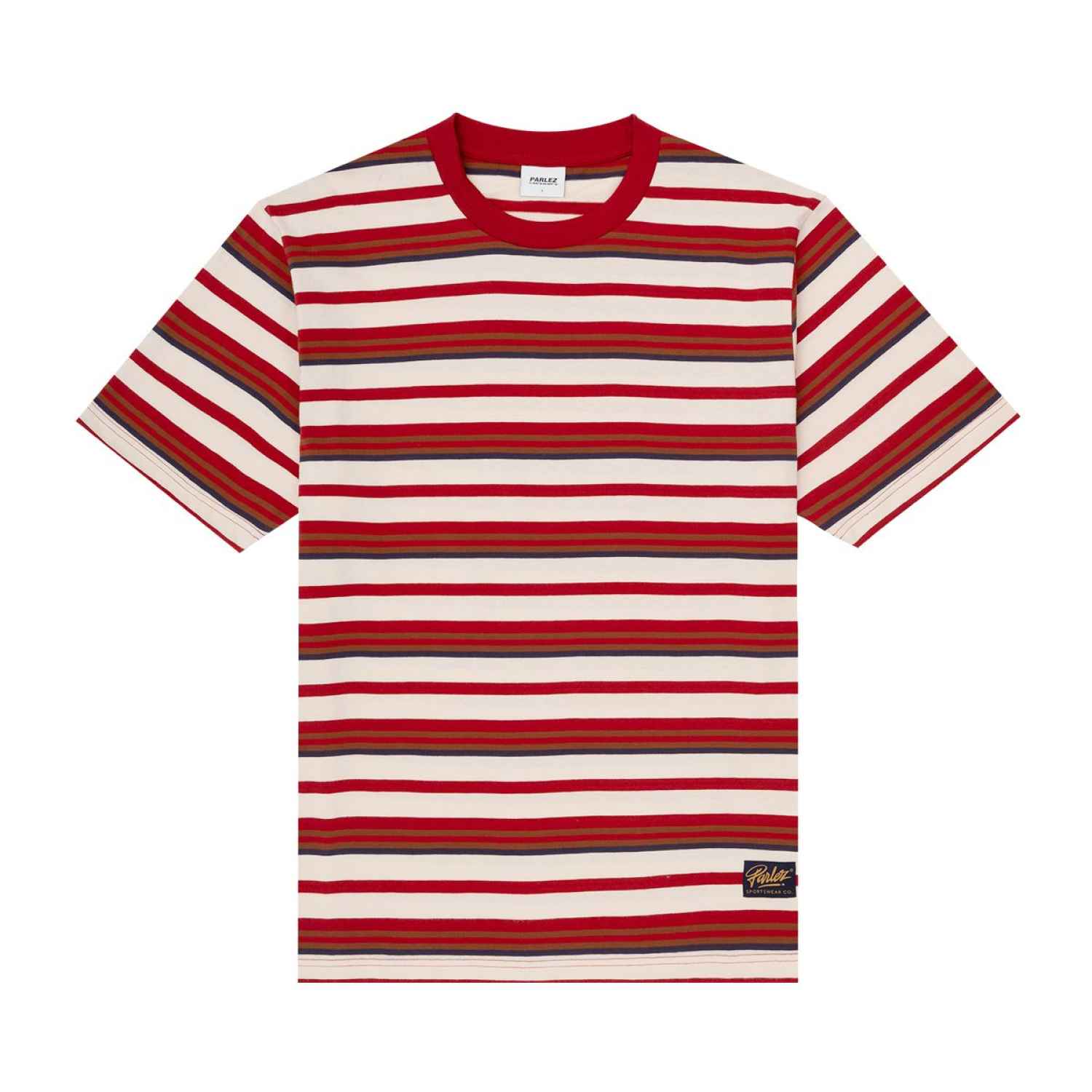 paraw26084-1 Parlez Ashby YD Stripe T-Shirt - wine stripe XXL
