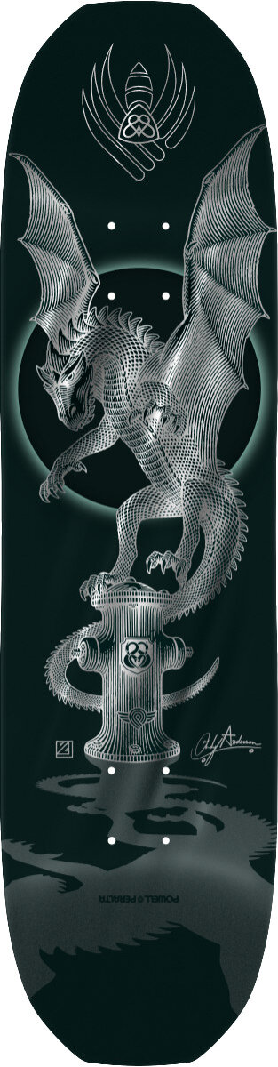 Powell-Peralta Flight Pro Shape 323 Andy Anderson Hydrant Silver Skateboard Deck 8.4