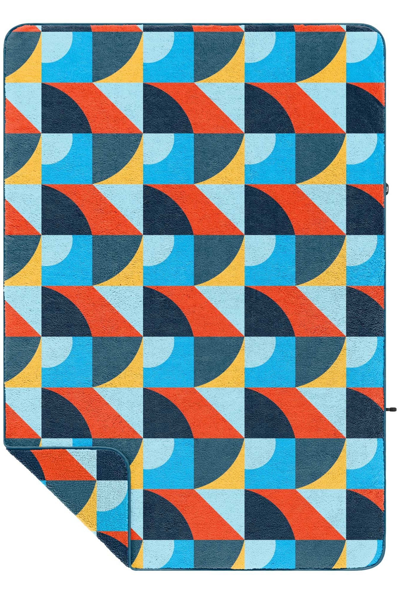 RUMPL Blanket SHERPA PUFFY PRINTED FLEECE / THROW, geotile coast