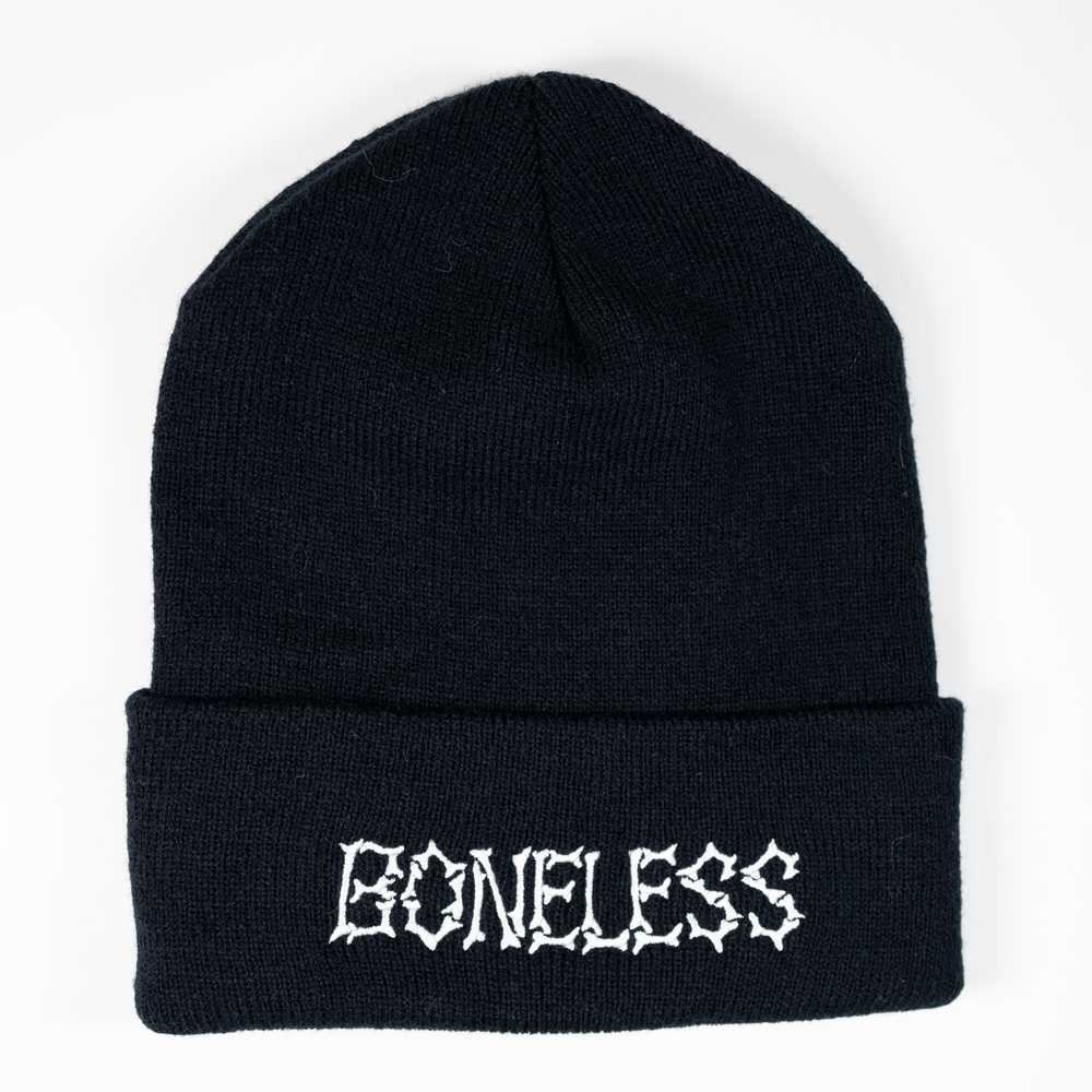 37341001-1 Beanie Boneless Embroidered Logo Black