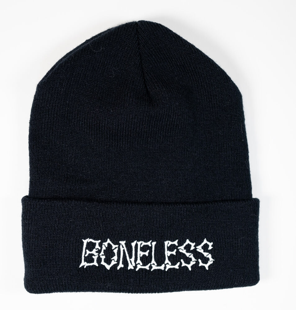 37341001-1 Beanie Boneless Embroidered Logo Black