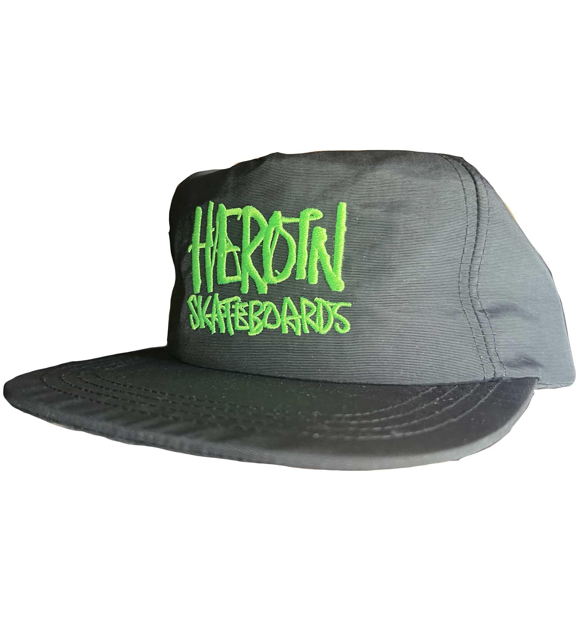 HEROIN Cap SCRIPT NYLON Snapback, black/green HEROIN Cap SCRIPT NYLON Snapback, black/green