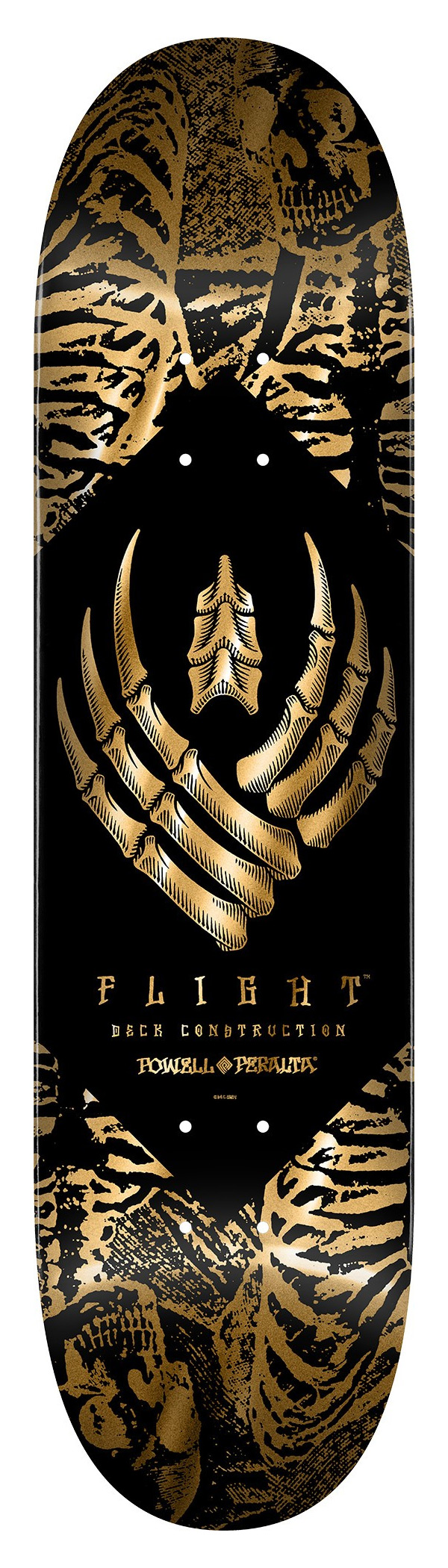 Powell-Peralta Flight Pro Shape 244 W K26 Skeleton Gold Skateboard Deck 8.6