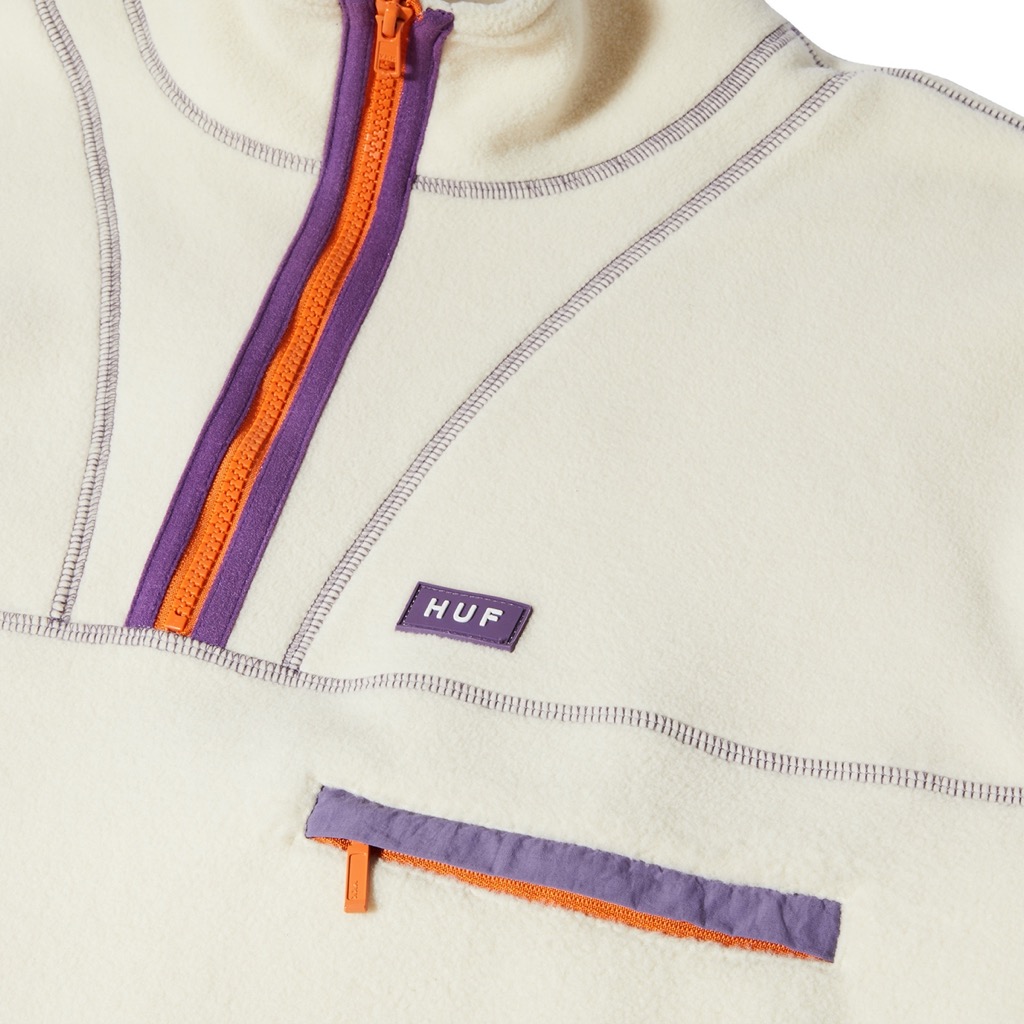 HUF Elysian Quarter Zip Fleece - bone S HUF Elysian Quarter Zip Fleece - bone XXL