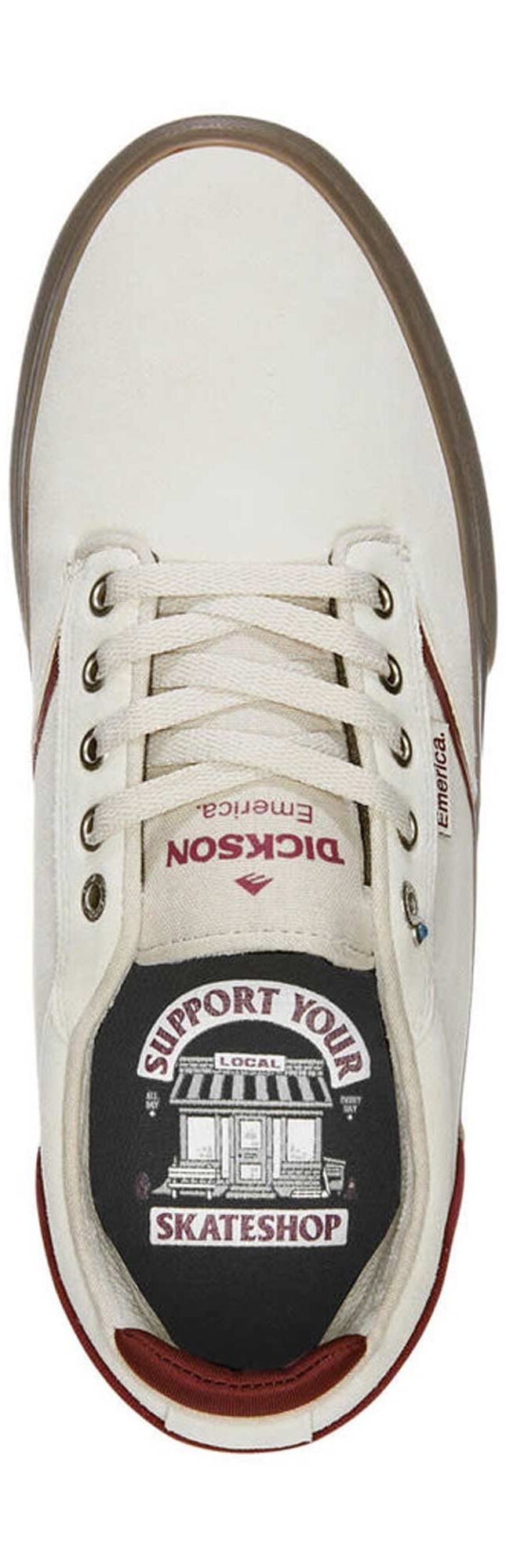 EMERICA Shoe DICKSON whi/red/gum, white/red/gum 11½