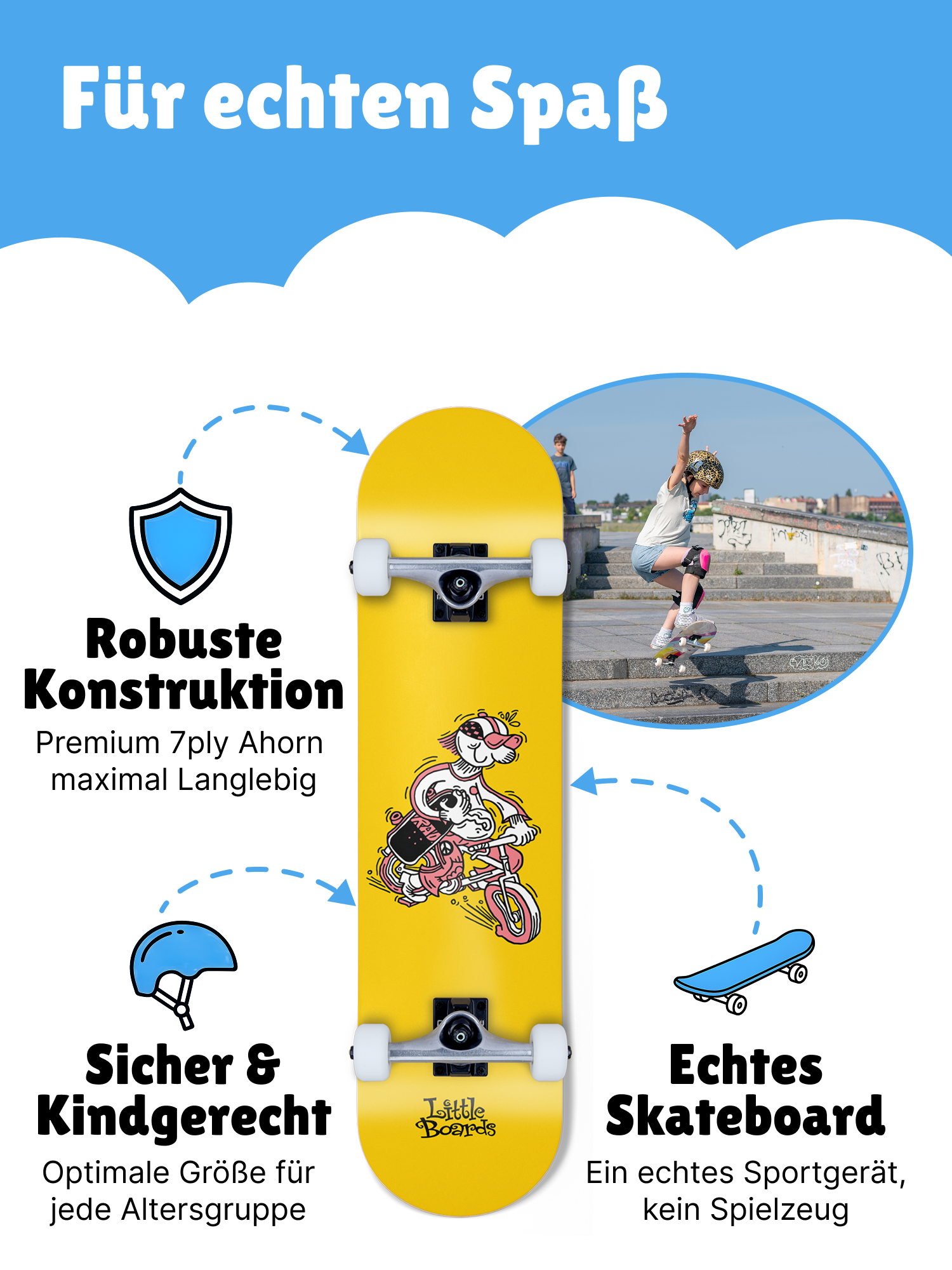 Little Boards Kinder Skateboard Bicycle 7.25 Little Boards Kinder Skateboard Bicycle 7.25