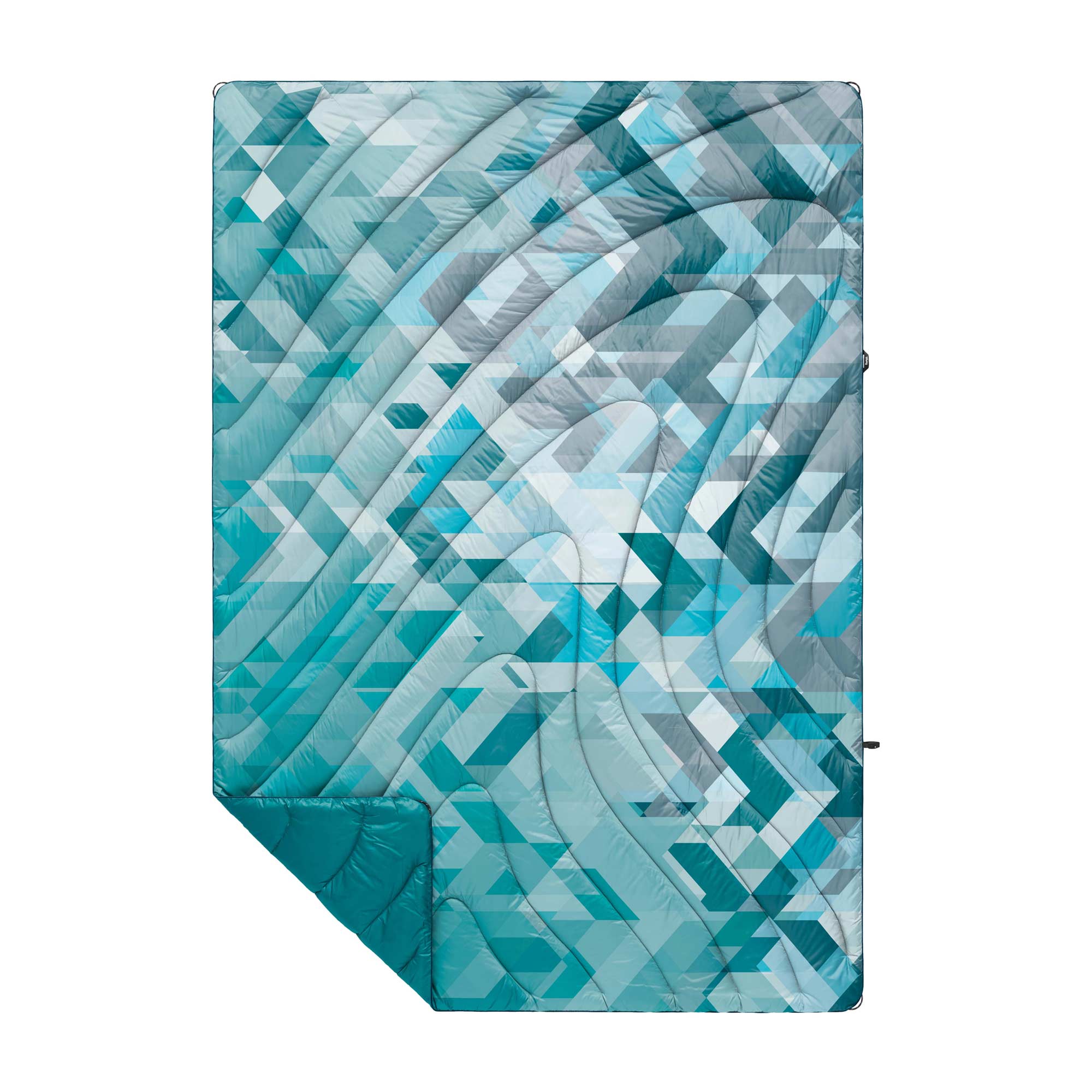 RUMPL Blanket ORIGINAL PUFFY PRINTED / 1 PERS, geo blue RUMPL Blanket ORIGINAL PUFFY PRINTED / 1 PERS, geo blue