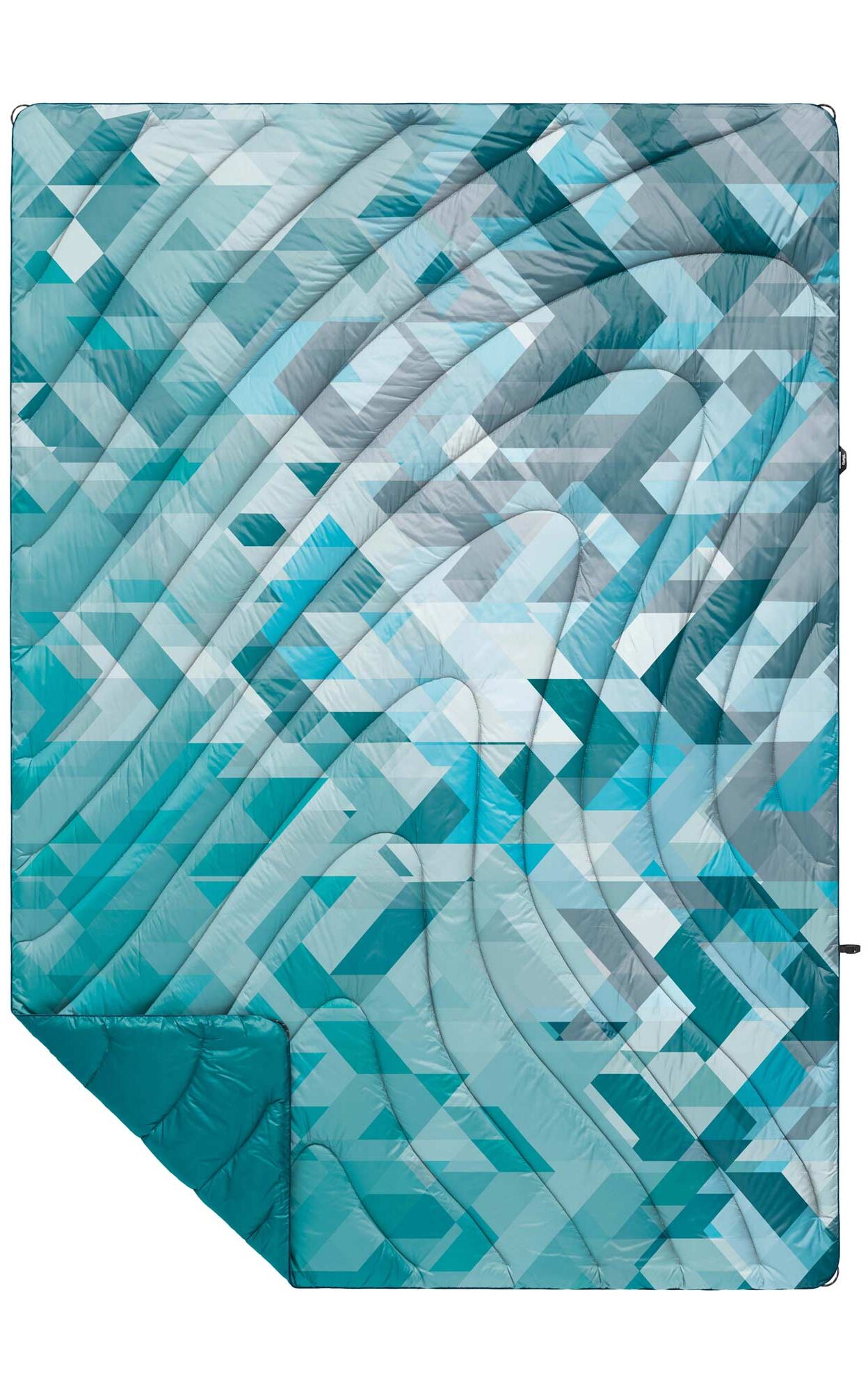 RUMPL Blanket ORIGINAL PUFFY PRINTED / 1 PERS, geo blue RUMPL Blanket ORIGINAL PUFFY PRINTED / 1 PERS, geo blue