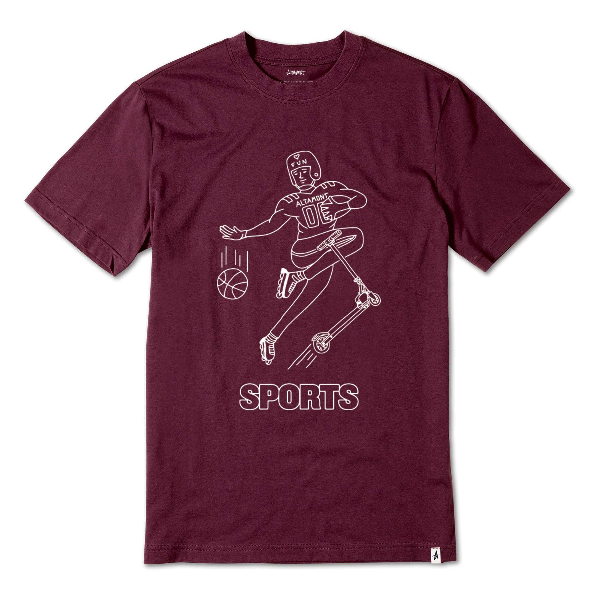ALTAMONT T-Shirt SPORTS FAN bordeaux