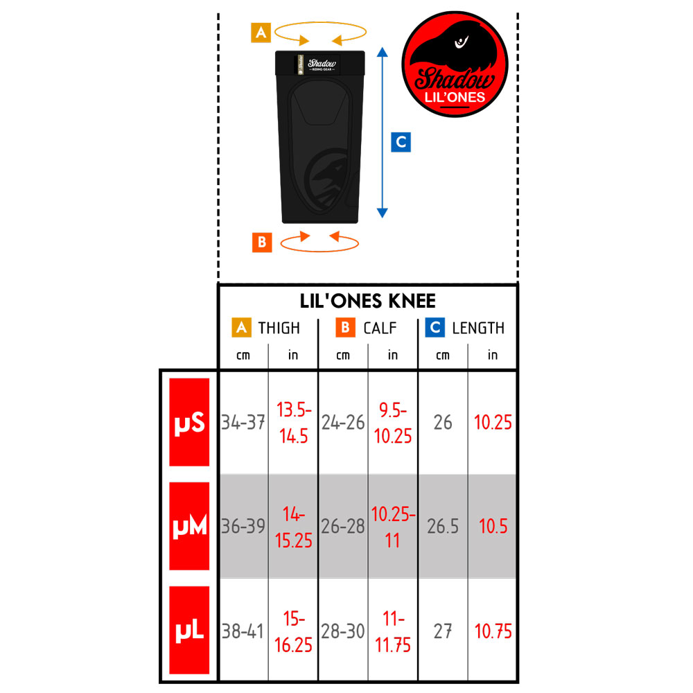 Shadow Riding Gear Super Slim V2 Lil`Ones Knee Pads large - black