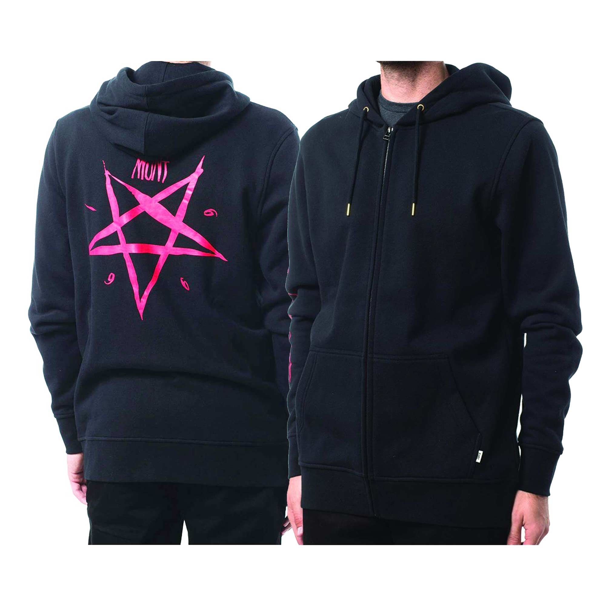 ALTAMONT Zip Up PENTAGRAM Hooded, black/red S