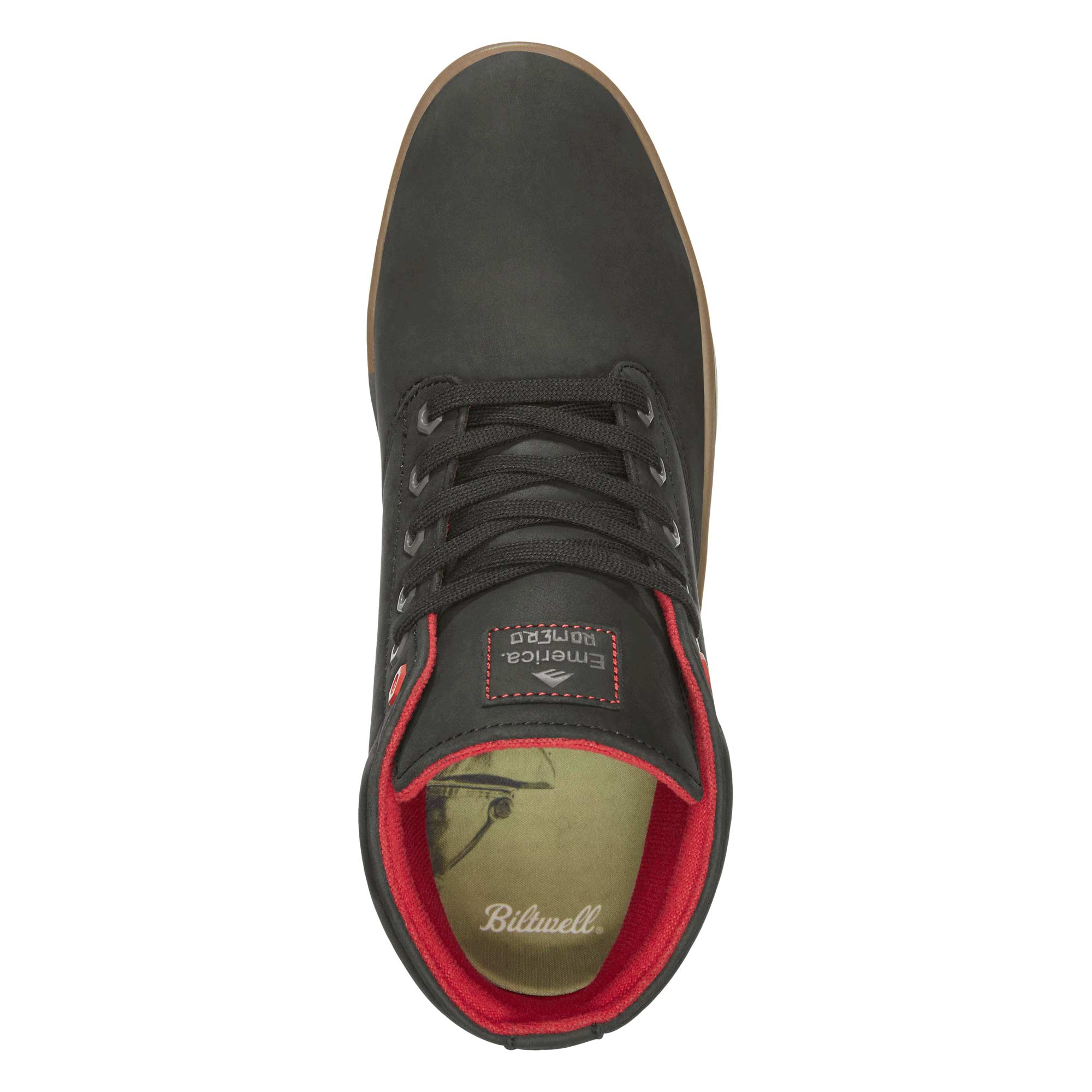 EMERICA Shoe ROMERO LACED HIGH X BILTWELL bla/gum, black/gum 10½