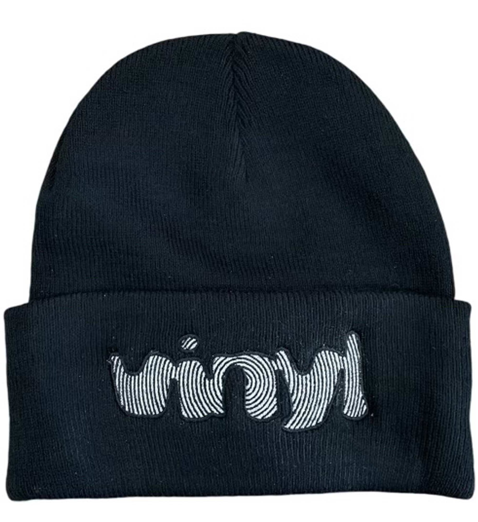 VINYL Beanie SPIRAL LOGO, black VINYL Beanie SPIRAL LOGO, black