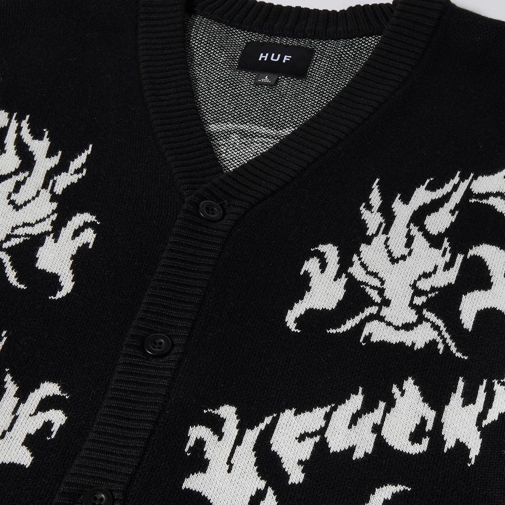 HUF Twin Dragon Cardigan - black HUF Twin Dragon Cardigan - black XXL