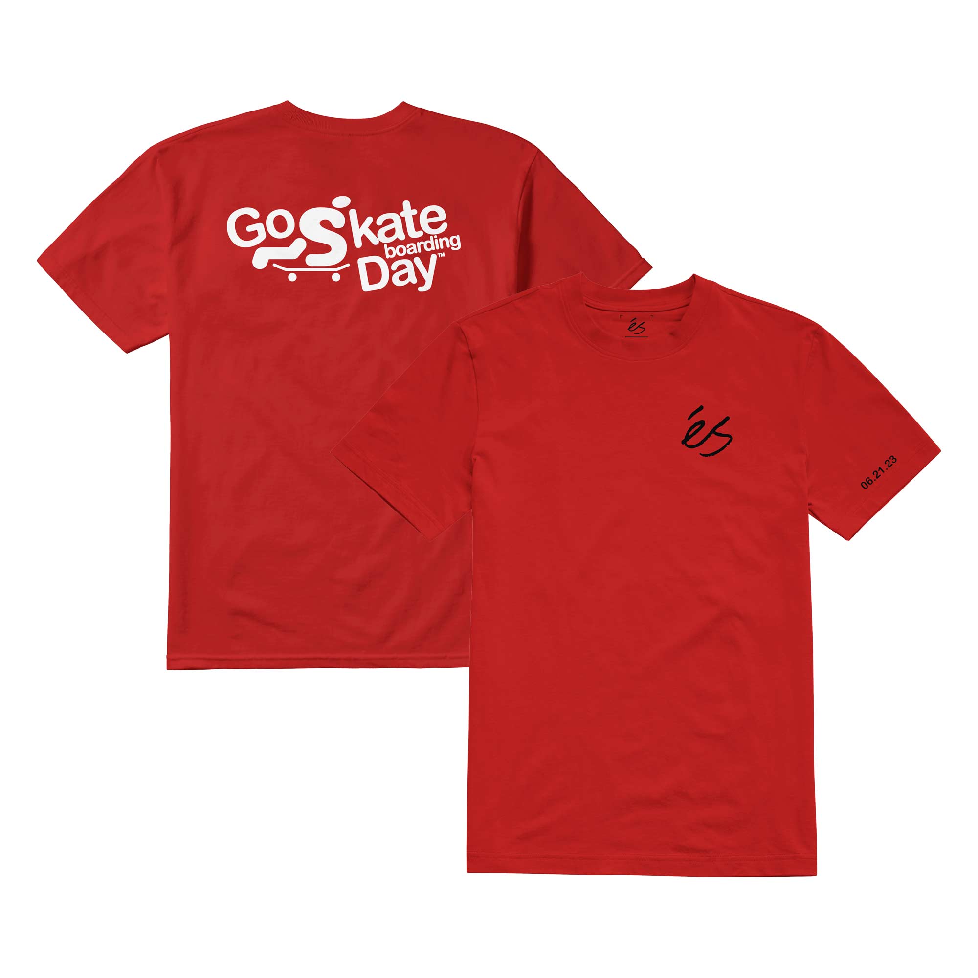 eS SKB T-Shirt GO SKATE rouge