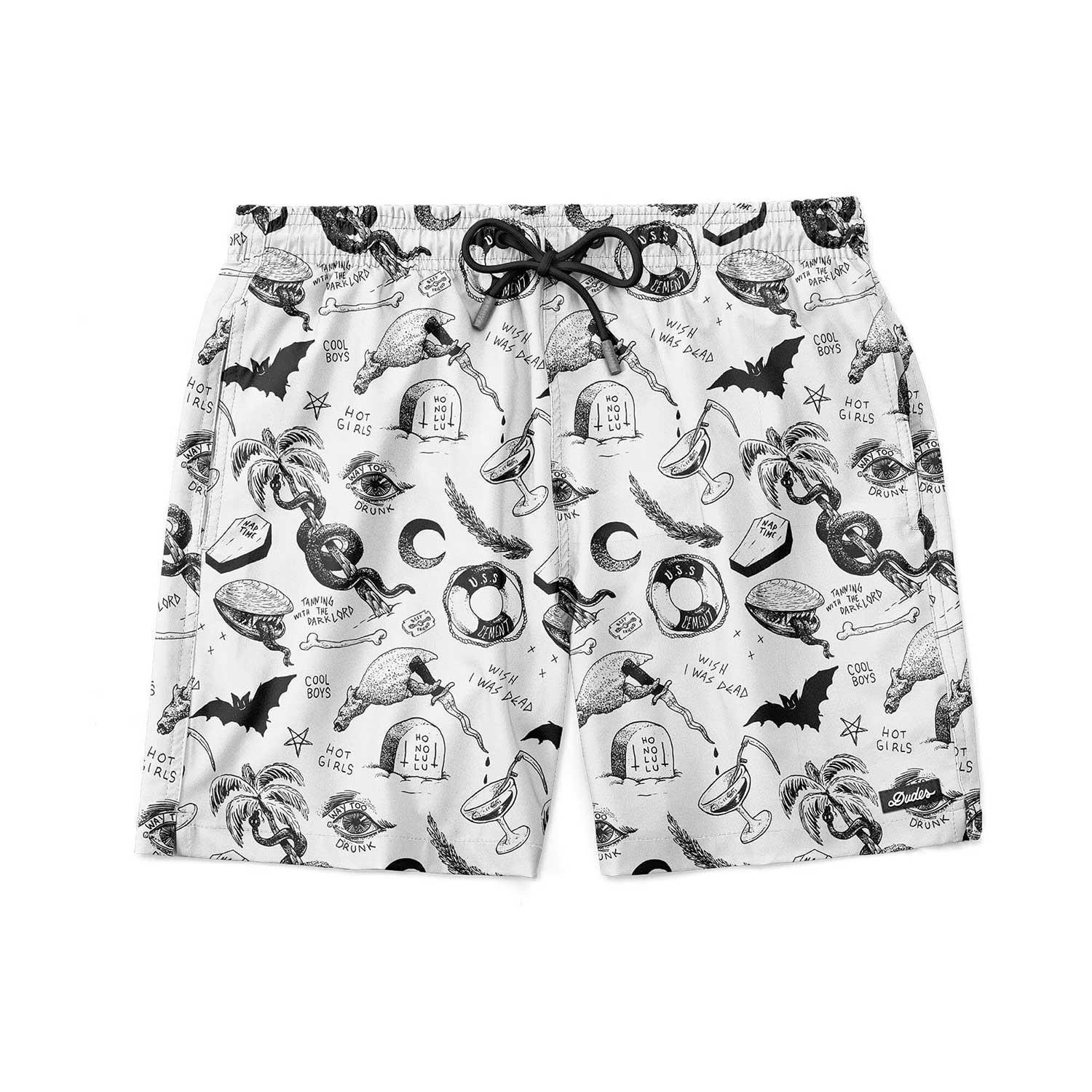 The Dudes Occult Swim Short - off-white S The Dudes Occult Swim Short - off-white XXXL