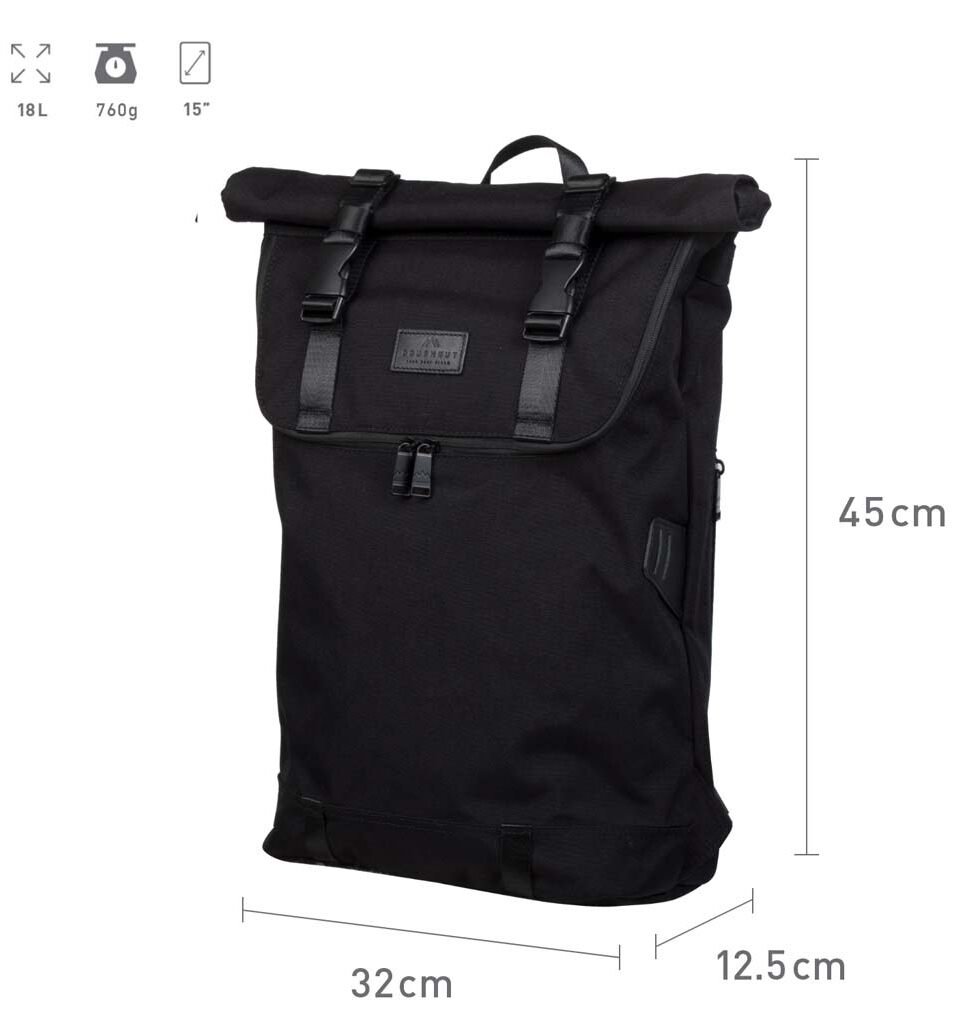 Doughnut Christopher Nylon Rucksack - all black Doughnut Christopher Nylon Rucksack - all black