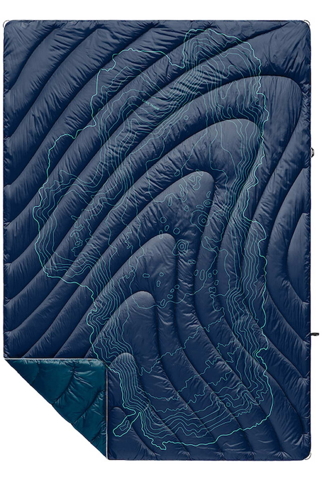 RUMPL Blanket ORIGINAL PUFFY PRINTED / 1 PERS, lake tahoe - navy/calypso