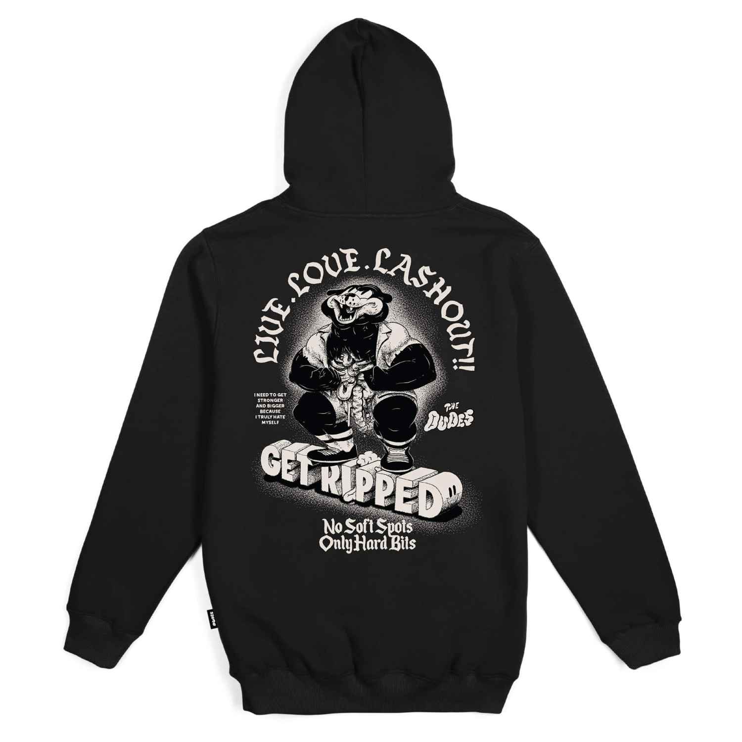 10009602-1 The Dudes Ripped Seasonal Hoodie - black