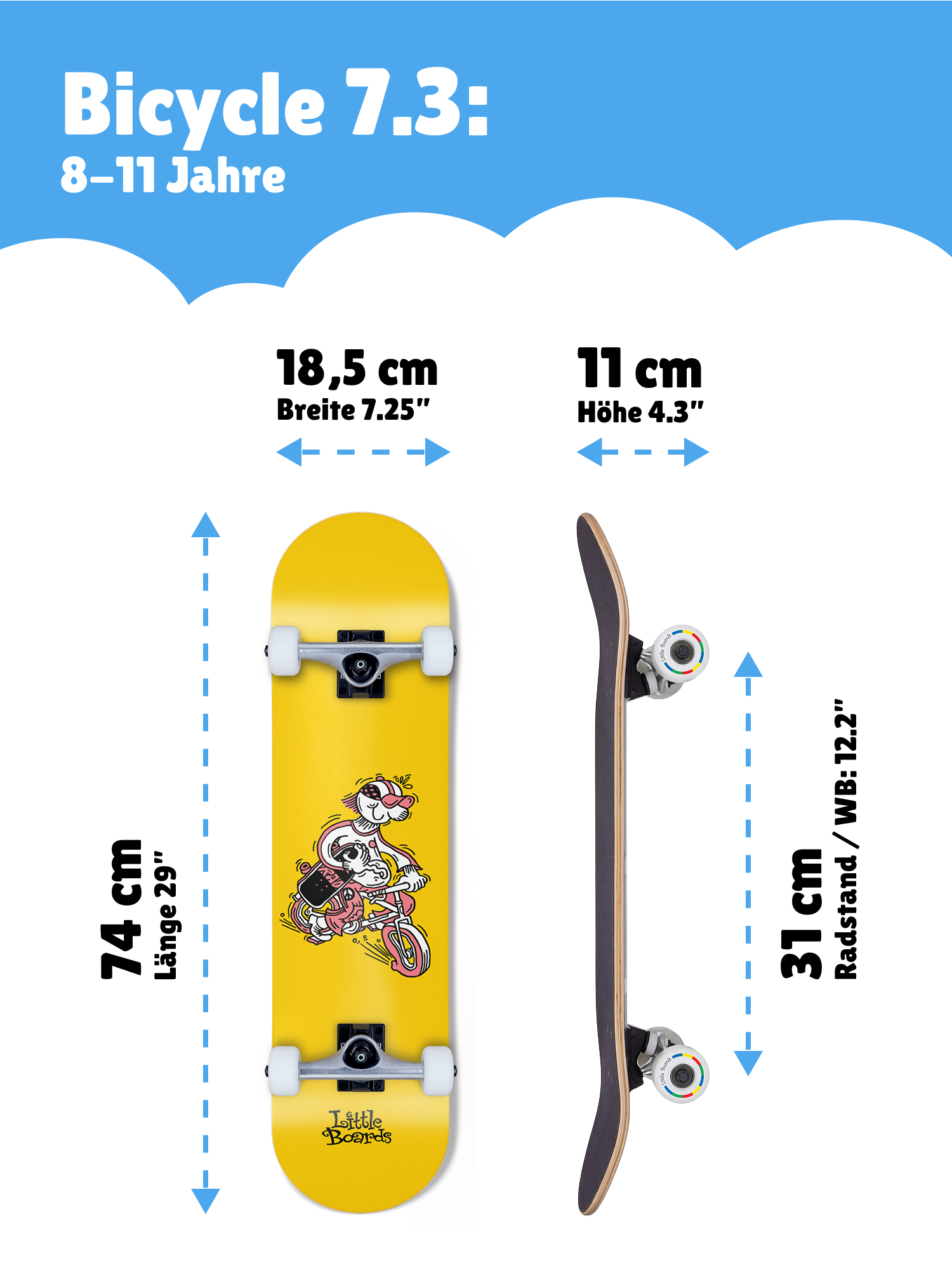 Little Boards Kinder Skateboard Bicycle 7.25