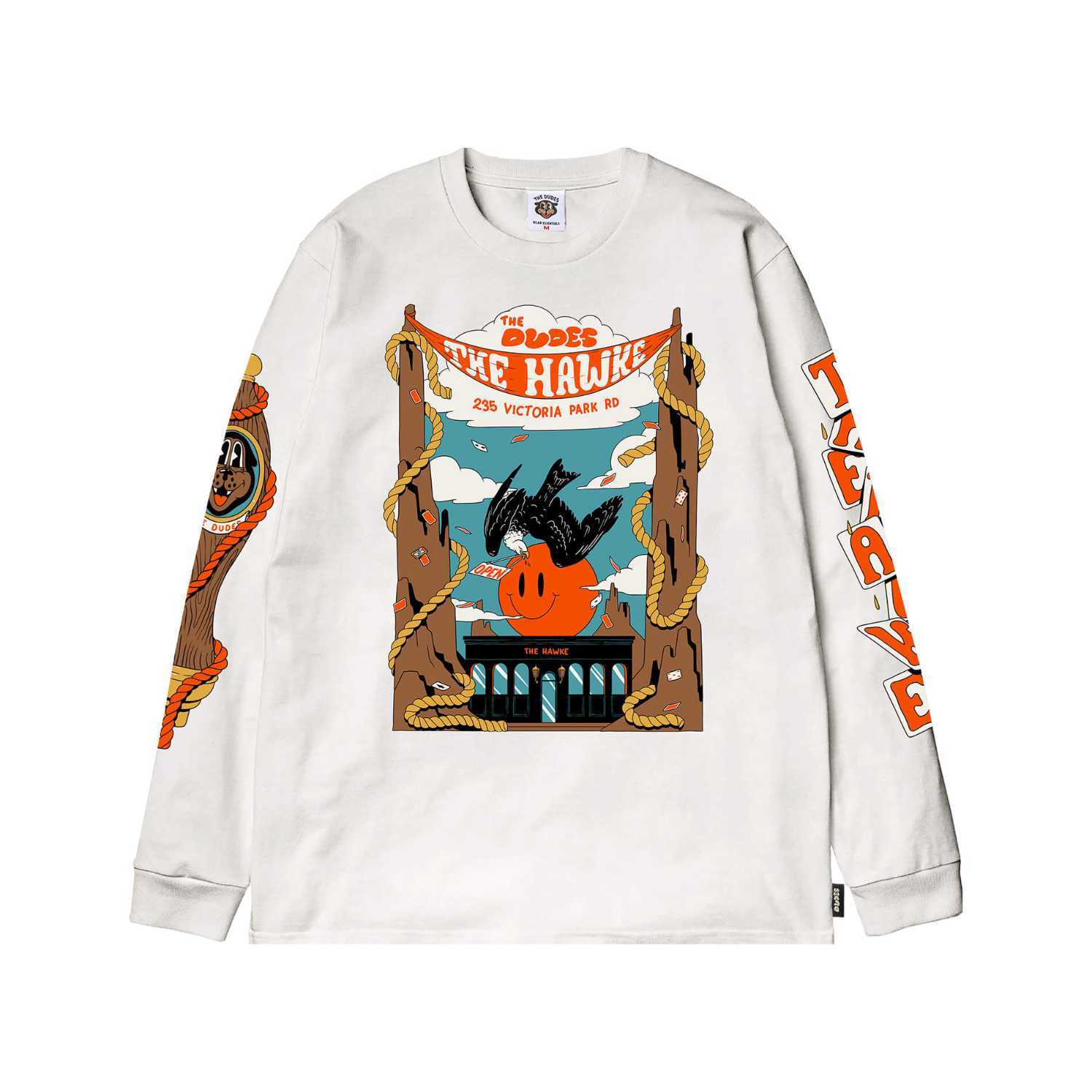 The Dudes Hawke Classic Longsleeve - white XXXL