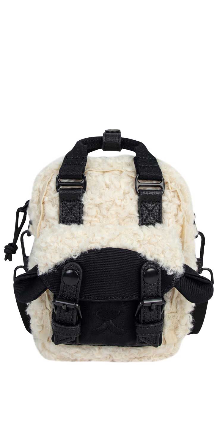 Doughnut Macaroon Tiny Fairies & Friends Series Crossbody Bag - white x black