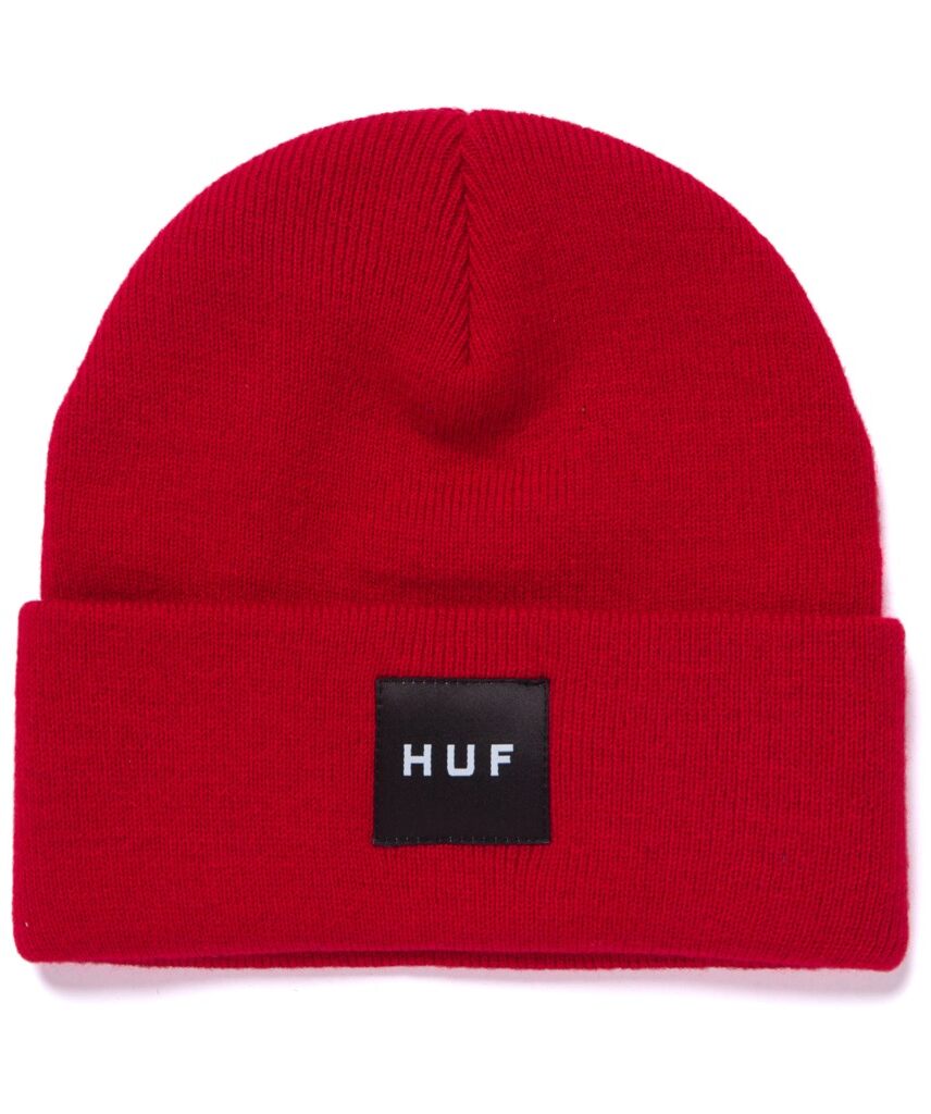 HUF Essentials Box Logo Beanie - red HUF Essentials Box Logo Beanie - red