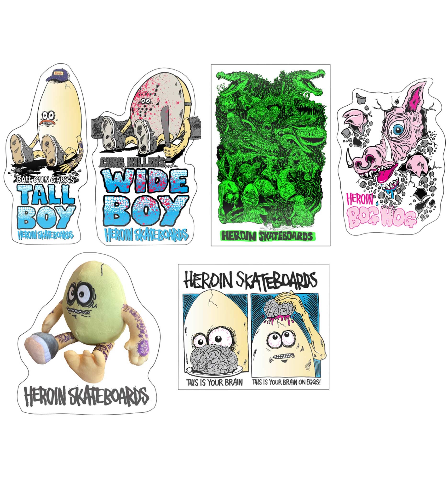 HEROIN Sticker ALLEGORY 12PK, assorted HEROIN Sticker ALLEGORY 12PK, assorted