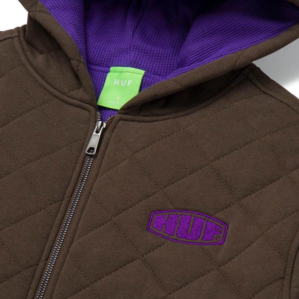 HUF Workman Quilted Full Zip - chocolate XXL