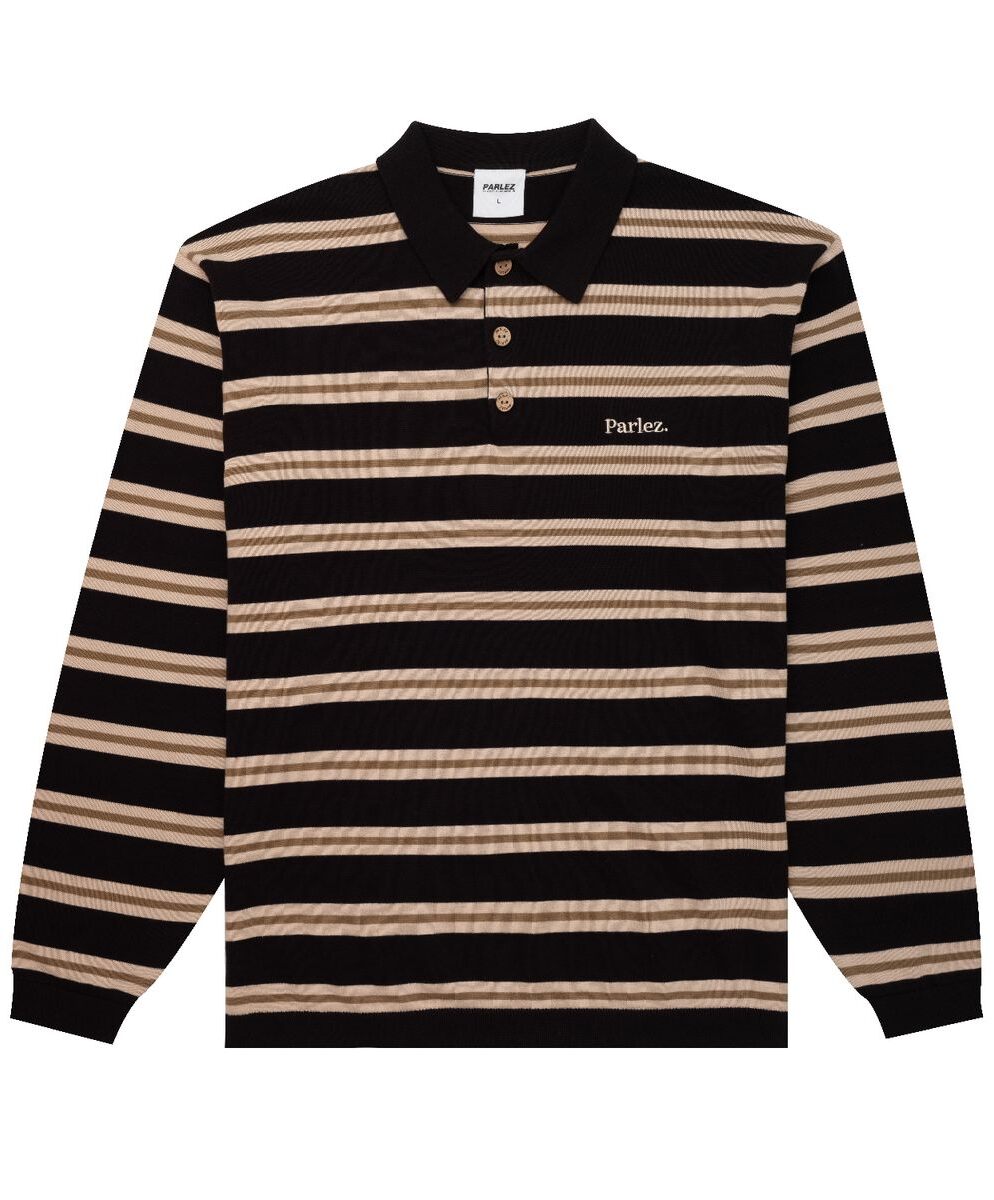 paraw25030-1 Parlez Aspen Longsleeve Polo Knit - black