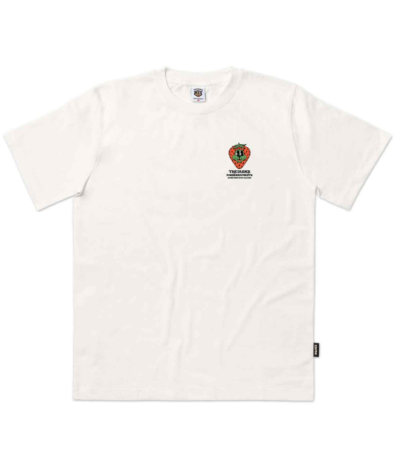 10007329-1 The Dudes Strawberry Seasonal T-Shirt - off white